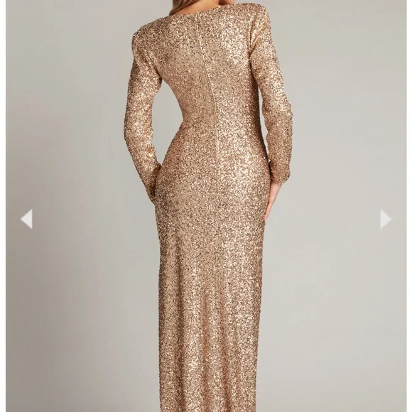Elegant NEW Gold Sequin Evening Gown - Picture 2 of 4